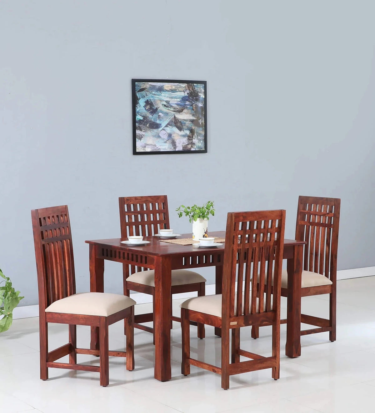 Sheesham Wood Dining Table Set with 6 Chairs