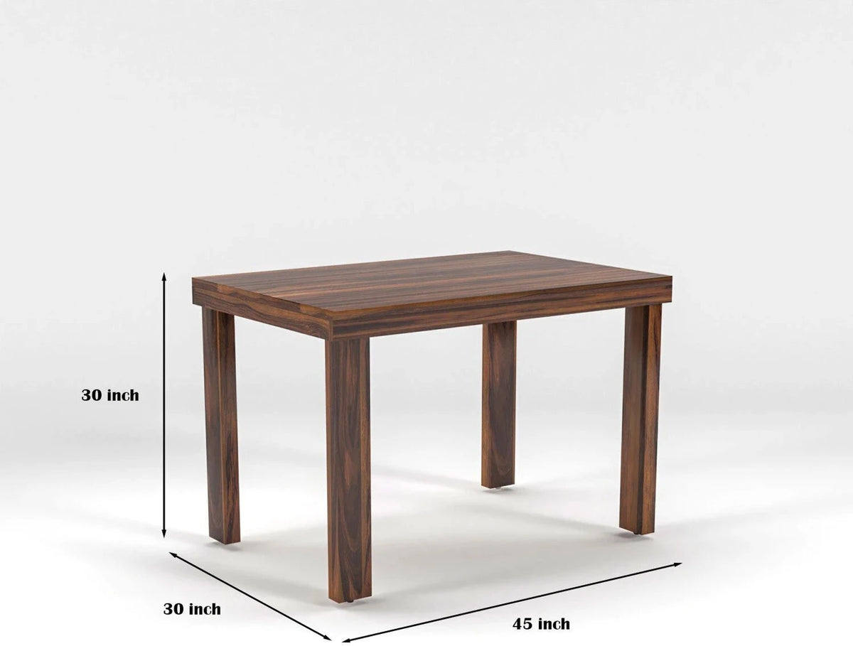 6 Seater Sheesham Wood Dining Table Set with Beige Chairs