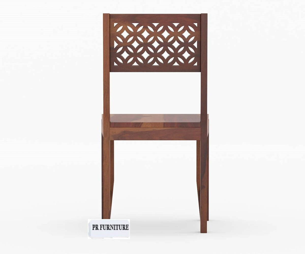 6 Seater Sheesham Wood Dining Table Set with Carved Chairs
