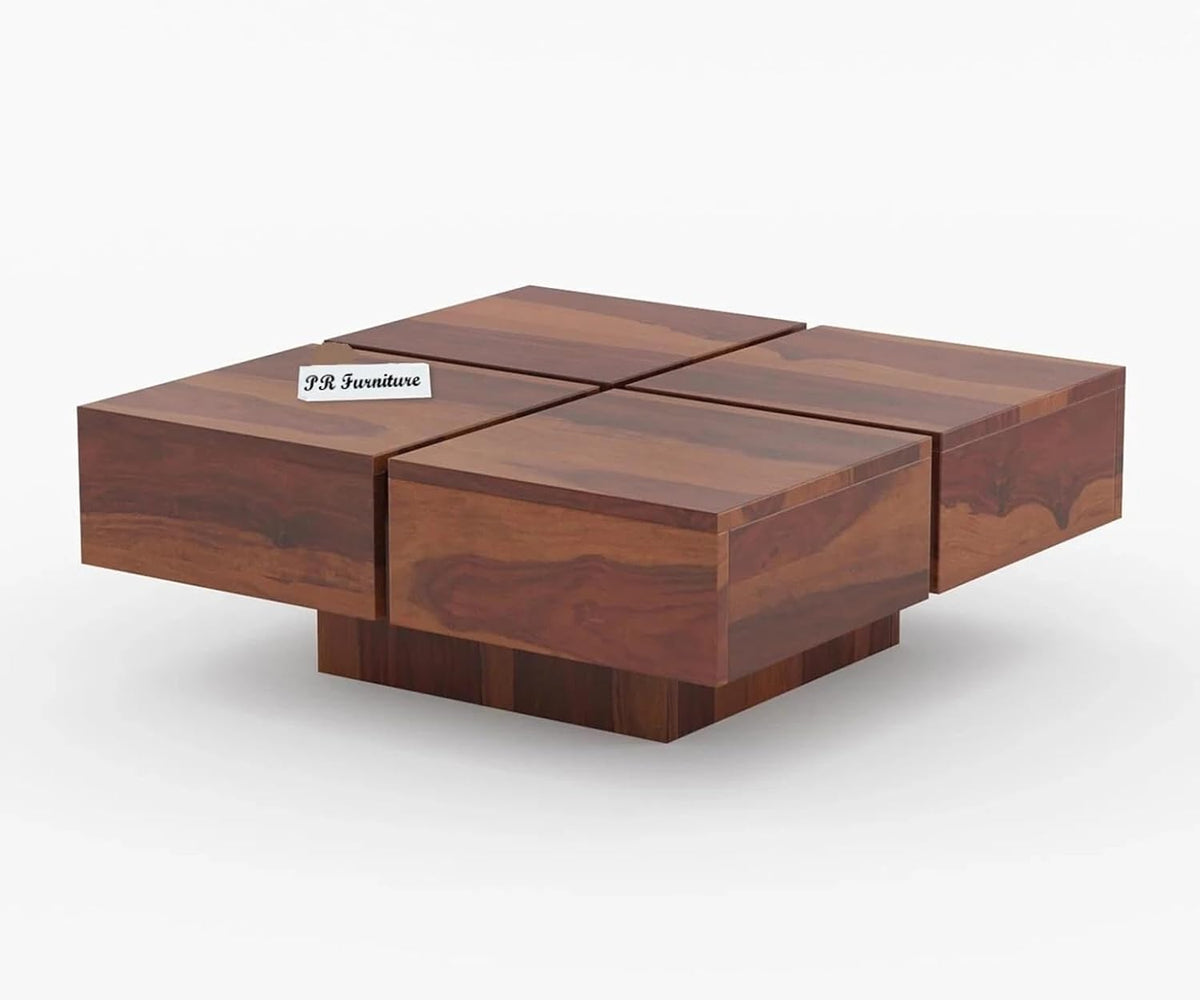 Modern Solid Wood Hexagon Coffee Table for Living Room