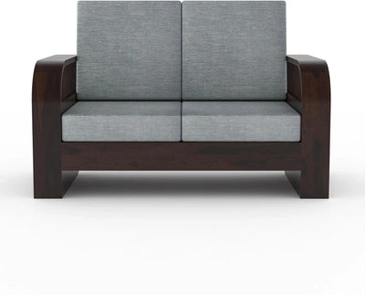 Homelry Grey 2 Seater Wooden Sofa