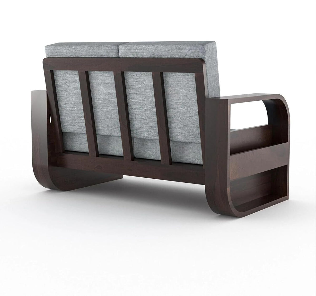 Homelry Grey 2 Seater Wooden Sofa