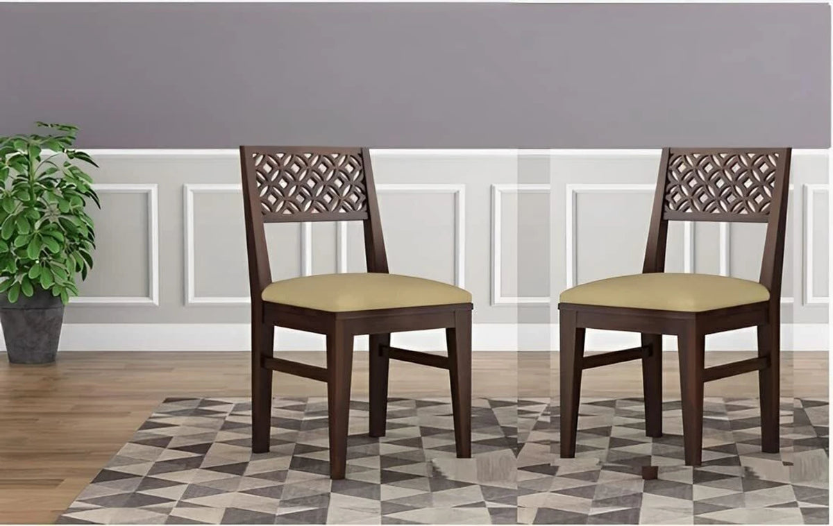 Cream Cushion Sheesham Wood Dining Chair