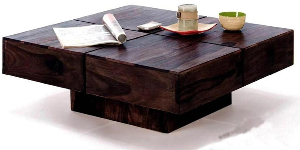 Homelry Solid Sheesham Wood Square Coffee Table