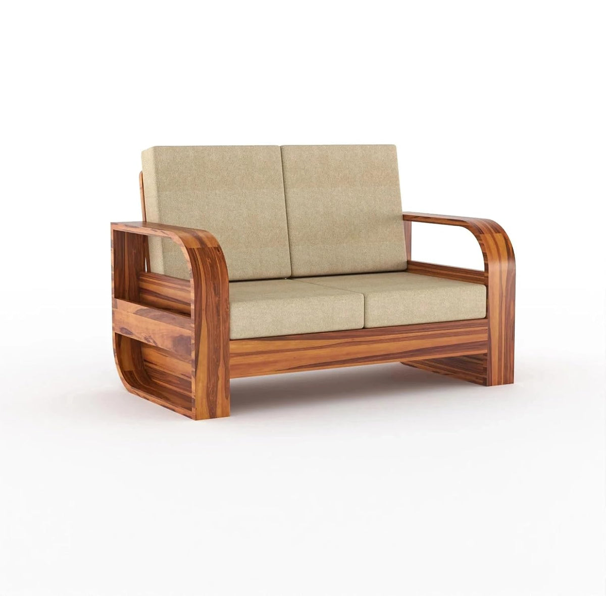 Homelry Sheesham Wood 2 Seater Sofa